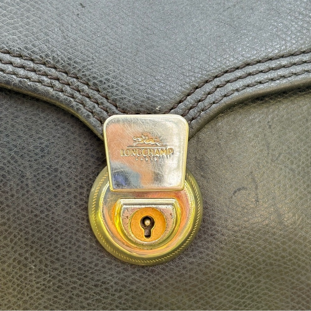 Vintage 80s Longchamp Leather Crossbody Bag - Picture 6 of 13